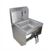 Thumbnail image #1 for BK Resources Space Saver Wall-Mounted Hand Sink with Gooseneck Faucet and Dual Knee Pedals, 9
