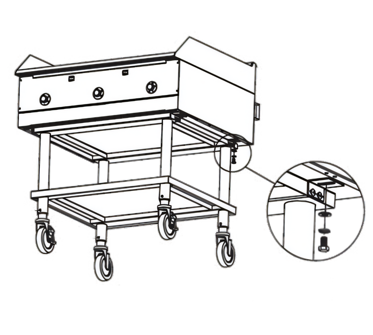 Product image #1 for Southbend HDCS-36 36-Inch Stainless Steel Counterline Equipment Stand with Undershelf, 2-Inch Tubular Legs