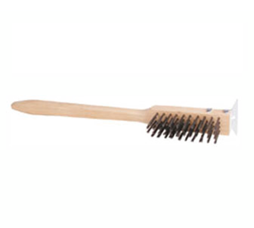 Product image #1 for Crestware 20-Inch Wooden Grill Brush with Steel Bristles and Scraper