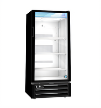 Hoshizaki One-Section Black Reach-In Glass Door Refrigerated Merchandiser, Bottom-Mount, 10 Cu. Ft.