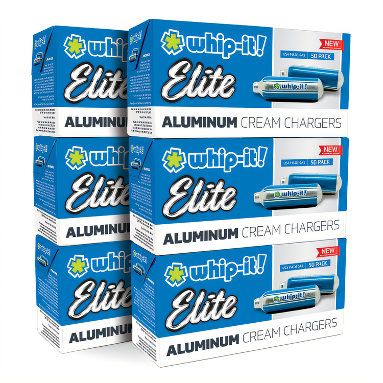 Product image #1 for Whip-It! Elite Advance Cleaned N2O Aluminum Whipped Cream Chargers - 600 Count (12 x 50-Pack)