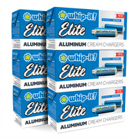Whip-It! Elite Advance Cleaned N2O Aluminum Whipped Cream Chargers - 600 Count (12 x 50-Pack)