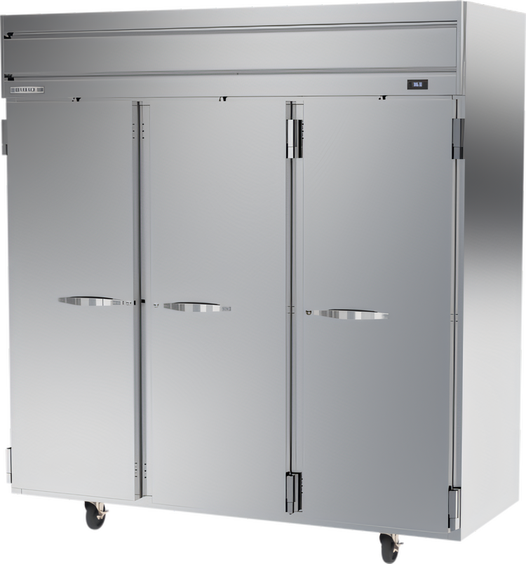 Product image #1 for Beverage-Air Horizon Series Three-Section Reach-In Refrigerator, 71.52 Cu. Ft., Solid Doors, Top-Mounted Self-Contained