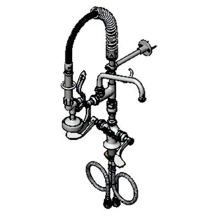 Product image #1 for T&S Brass Mini Pre-Rinse Unit, Deck Mount, with Low-Flow Spray Valve and 8-Inch Swing Nozzle