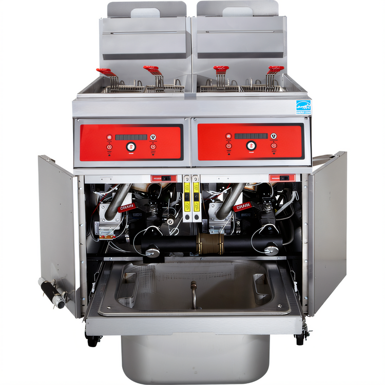 Product image #1 for Vulcan PowerFry5 3-Battery Gas Fryer with Built-In KleenScreen PLUS Filtration and Programmable Computer Controls