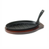 Thumbnail image #1 for Winco 3-Piece Oval Cast Iron Steak Platter Set with Wood Underliner and Gripper Handle