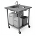 Thumbnail image #1 for Portable Self-Contained Hand Wash Sink with Open Base and Stainless Steel Undershelf, Hot & Cold Water