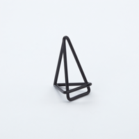 American Metalcraft Geometric Black Metal Menu Card Holder, 2-Inch Height