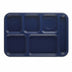 Thumbnail image #2 for Cambro Camwear 6-Compartment Full Portion School Tray, 10 x 14-1/2 Inch, Rectangular, Navy Blue Polycarbonate