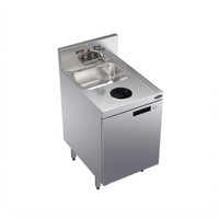 Krowne Royal Series Underbar Waste Sink Unit with Cabinet Base, 18 Inch W x 24 Inch D, 14 x 10 x 10 Sink, Electronic Faucet