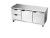 Thumbnail image #1 for Beverage-Air 72-Inch Three-Section Worktop Refrigerator with 2 Drawers and 2 Doors, Flat Top