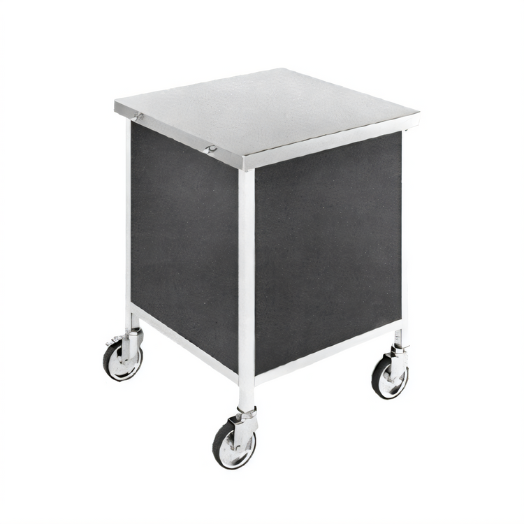 Product image #1 for Atlas Metal Mobile Corner Utility Unit with Stainless Steel Solid Top, Undershelf and Casters