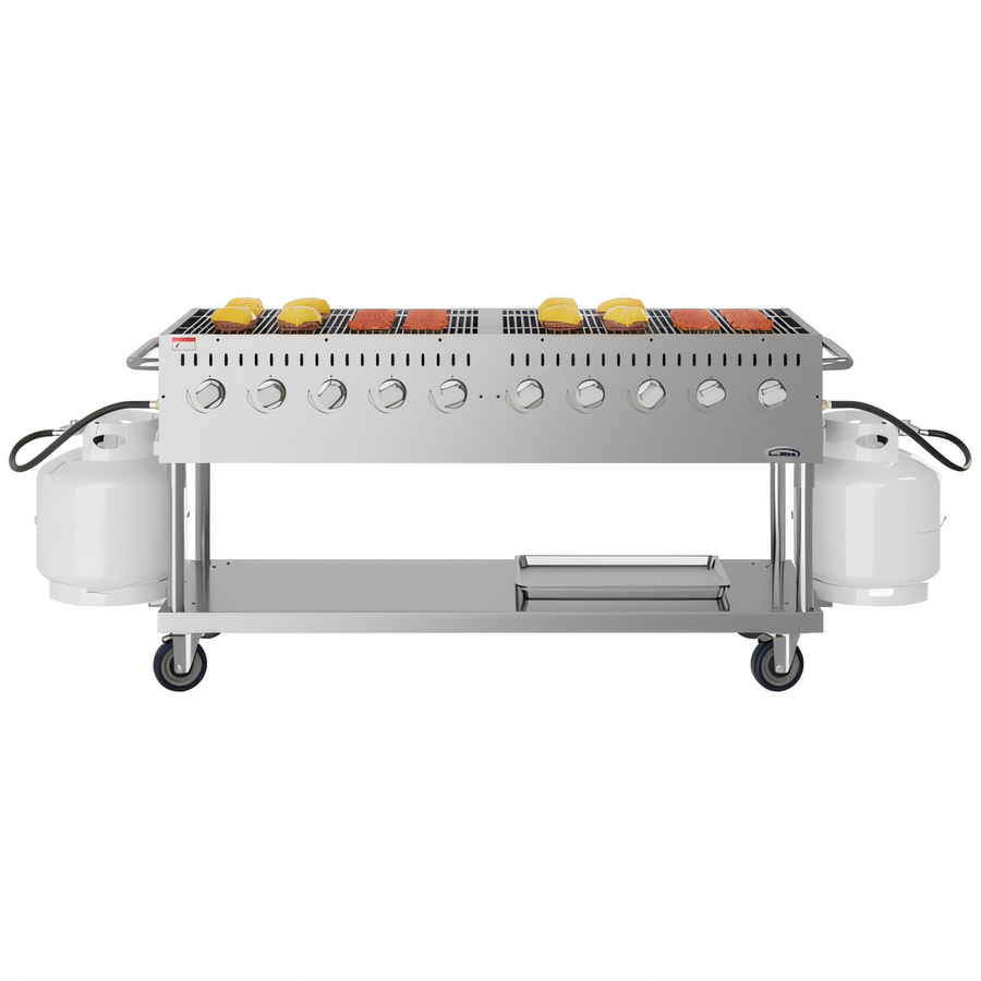 Product image #1 for 72-Inch Commercial Mobile Outdoor Propane Gas Grill with 10 Burners