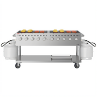 72-Inch Commercial Mobile Outdoor Propane Gas Grill with 10 Burners