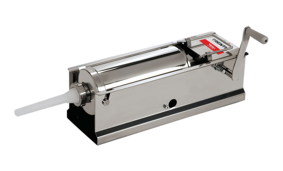 Product image #1 for Trento 18 lb Manual 2-Speed Horizontal Gear Drive Sausage Stuffer with Stainless Steel Cylinder and Sides