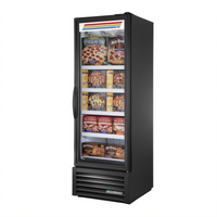 True Full-Length Glass Door Freezer Merchandiser, 1-Section, Standard Depth, Black, -10°F