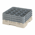 Thumbnail image #2 for Cambro Camrack® Full Size 16-Compartment Glass Rack with 3 Soft Gray Extenders, Beige