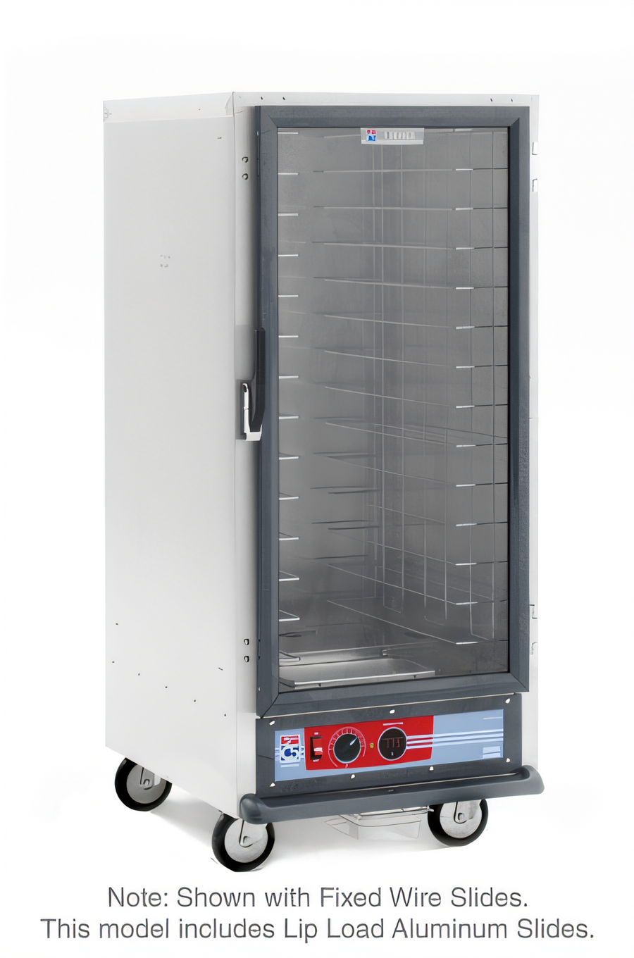 Product image #1 for Metro C5 1 Series 3/4 Height Non-Insulated Mobile Heated Holding Cabinet with Clear Polycarbonate Door and Lip Load Slides