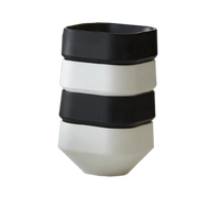 American Metalcraft 3 oz Stackable Square Melamine Sauce Cup, Black Matte Finish