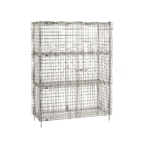 Product image #1 for Metro Super Erecta Stainless Steel Stationary Security Cage with 2 Intermediate Shelves