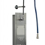 Thumbnail image #1 for T&S Brass B-1460-RMB Recess-Mounted Stainless Steel Hose Reel Cabinet with Mixing Valve, Vacuum Breaker, and 36-Inch Hose Connector