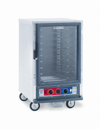 Metro C5 1 Series Mobile Half-Height Non-Insulated Heated Holding and Proofing Cabinet with Clear Polycarbonate Door and Universal Wire Slides