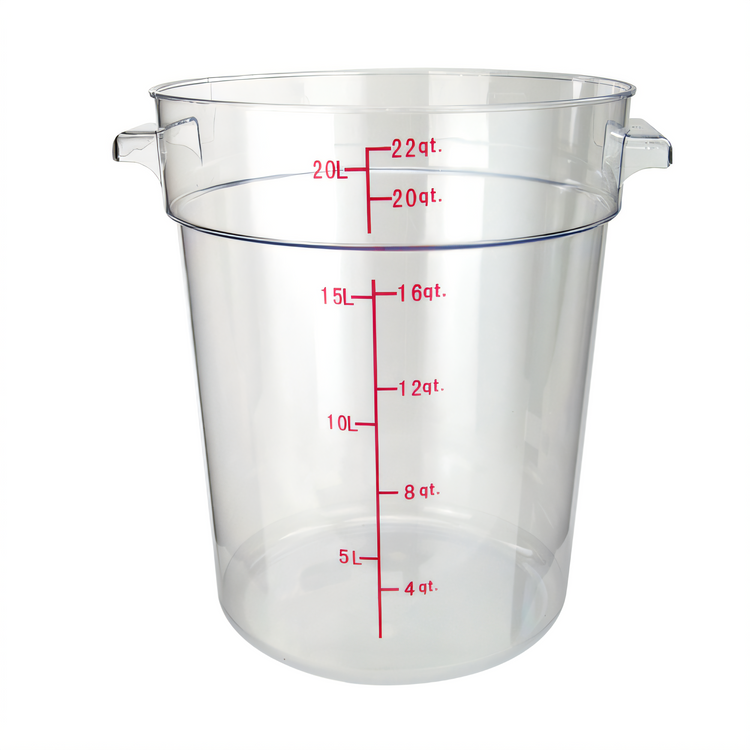 Product image #1 for Winco 22 Qt Clear Round Polycarbonate Food Storage Container, Container Only, Stackable