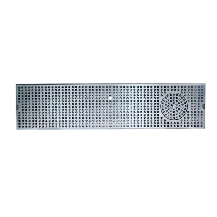 Product image #1 for 8 x 33 Inch Surface Mount Stainless Steel Drip Tray Trough with Integral Glass Rinser