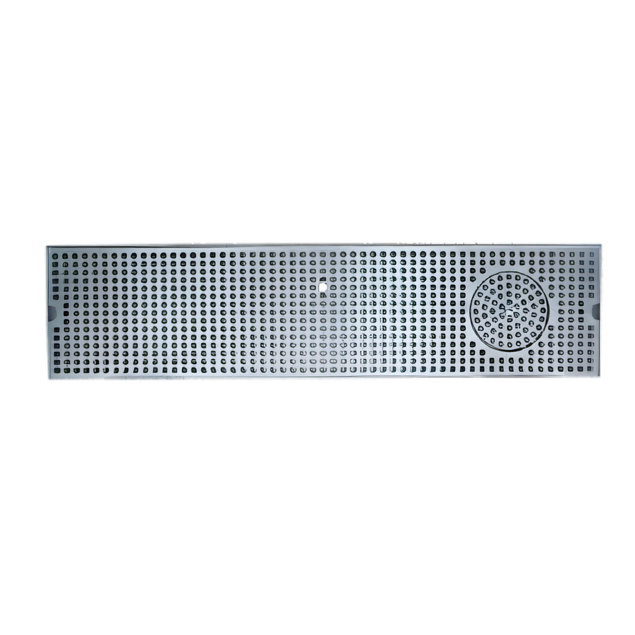 Product image #1 for 8 x 33 Inch Surface Mount Stainless Steel Drip Tray Trough with Integral Glass Rinser