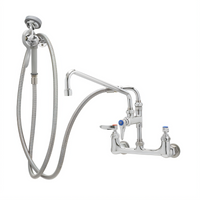 T&S Brass B-0175-06 Wall-Mount Pre-Rinse Mixing Faucet Assembly with 8