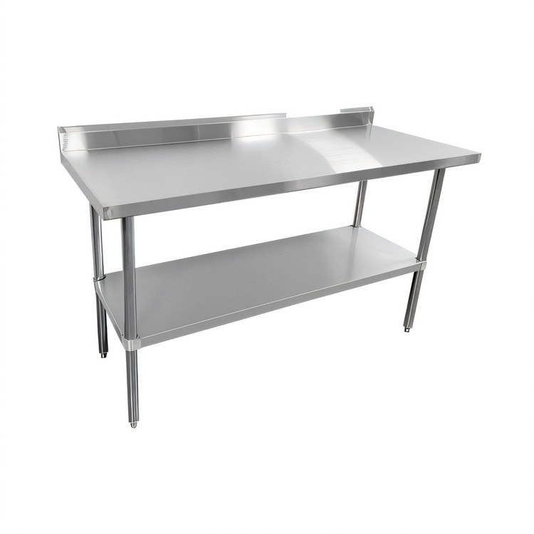 Product image #1 for Sapphire 72 Inch x 24 Inch Stainless Steel Work Table with 5 Inch Backsplash and Undershelf