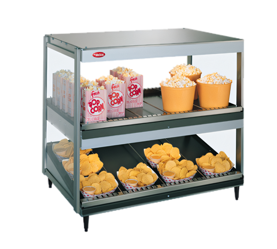 Product image #1 for Hatco Glo-Ray 41-Inch Countertop Pass-Through Slant/Horizontal Merchandising Warmer, 2-Shelf, 2.12 kW