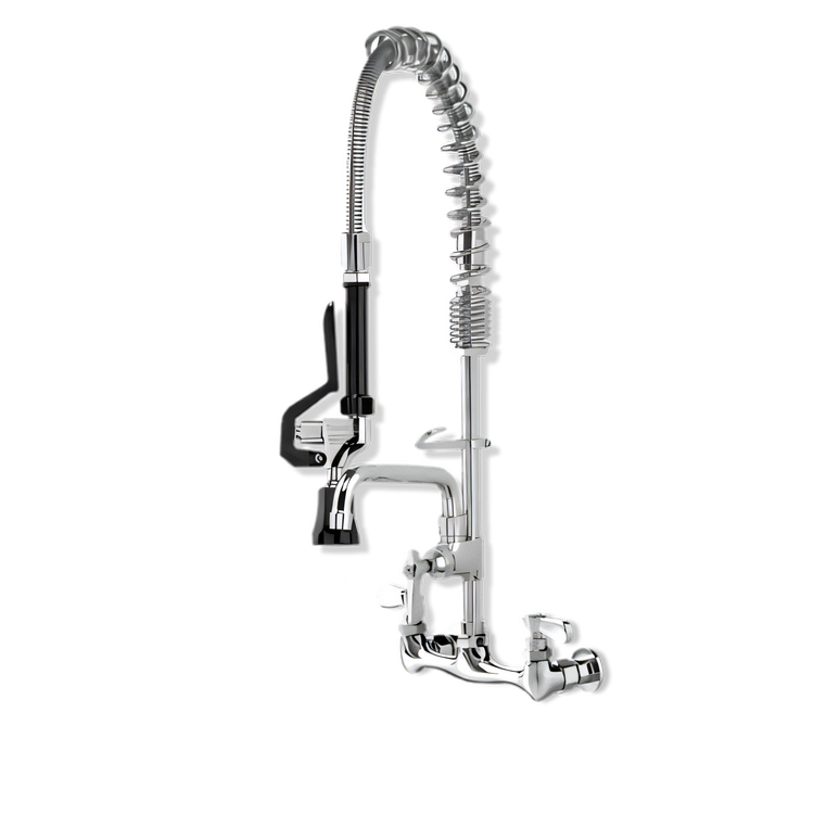 Product image #1 for Steel Works Stainless Heavy-Duty Mini Pre-Rinse Faucet with 8-Inch Centers and 8-Inch Add-On Faucet