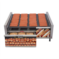Grill-Max 75 Hot Dog Roller Grill with Integrated Bun Drawer, Stadium Seating and Duratec Rollers