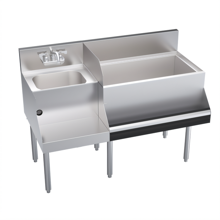 Product image #1 for Royal Series 48-Inch Underbar Ice Bin/Cocktail Station with Right Ice Bin, Blender Station, and 10-Circuit Cold Plate