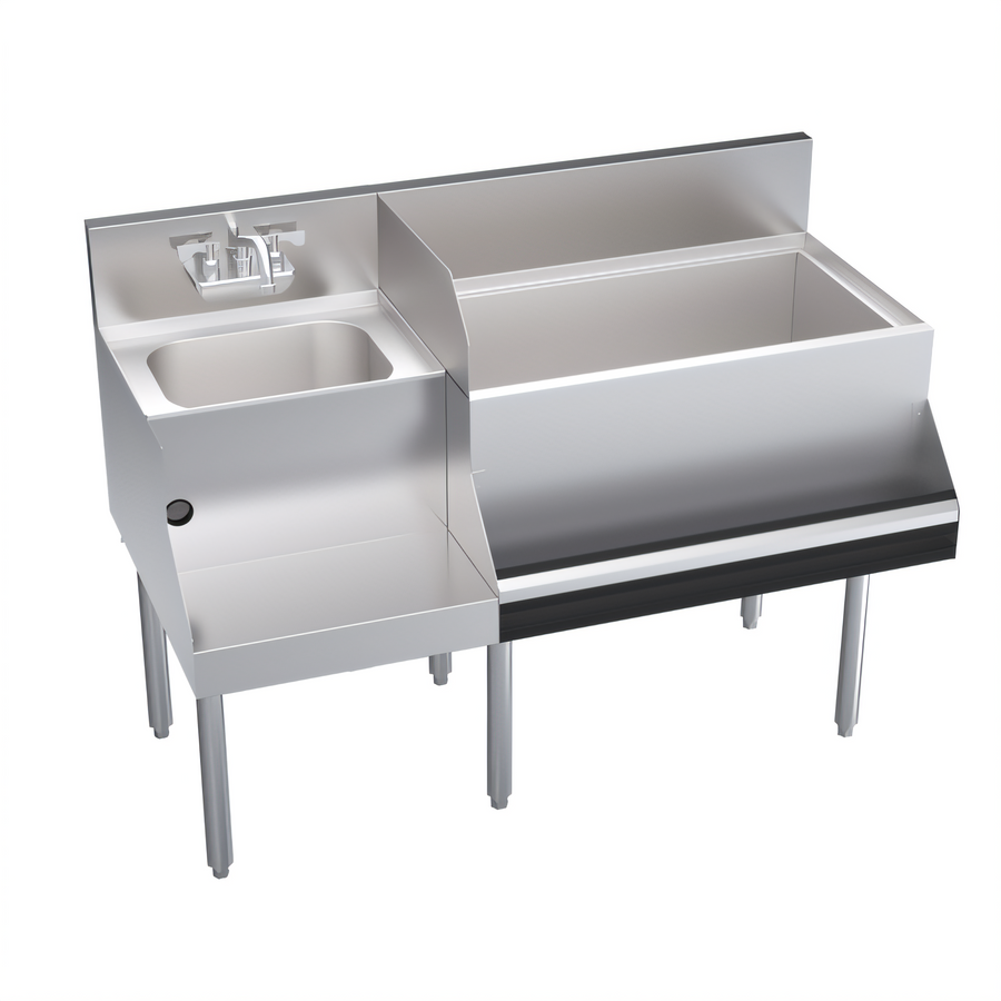 Product image #1 for Royal Series 48-Inch Underbar Ice Bin/Cocktail Station with Right Ice Bin, Blender Station, and 10-Circuit Cold Plate