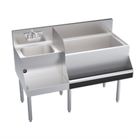 Royal Series 48-Inch Underbar Ice Bin/Cocktail Station with Right Ice Bin, Blender Station, and 10-Circuit Cold Plate
