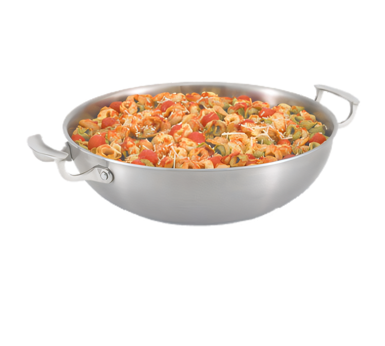 Product image #1 for Vollrath Miramar 6.3 Quart Tri-Ply Stainless Steel Induction Ready Stir Fry Pan with 2 Handles