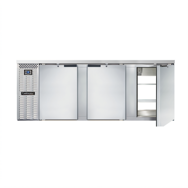 Product image #1 for Continental Refrigerator BB90SNSSPT 90-Inch Shallow Depth Pass-Thru Refrigerated Back Bar Cooler