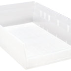 Thumbnail image #1 for Quantum QSB110CL Nesting Economy Shelf Bin, Clear, 11-1/8"W x 17-7/8"L x 4"H Case of 8