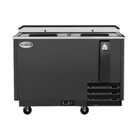 Koolmore 50-Inch Commercial Bottle Cooler, 14 Cu. Ft., Black, with Built-In Opener