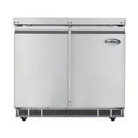 KoolMore 36-Inch 2-Door Commercial Refrigerated Prep Table, Stainless Steel, 6-Pan Capacity