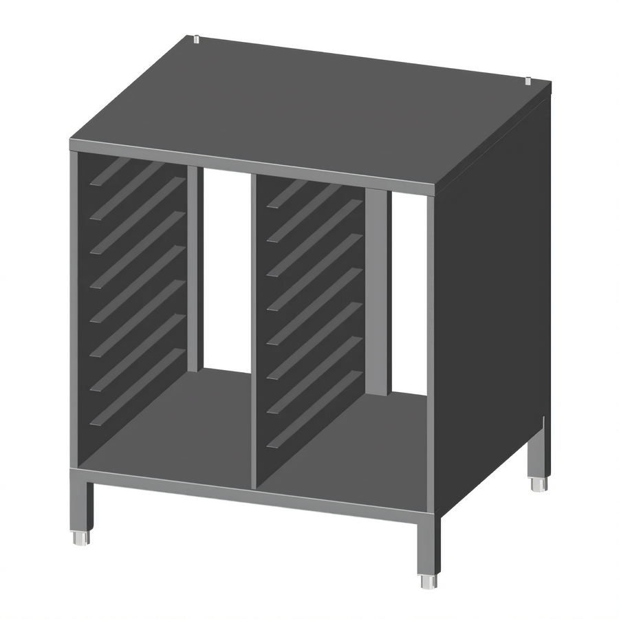 Product image #1 for Lainox Open Cabinet Stainless Steel Oven Stand with Side Runners, 9+9 EN1 (600 x 400)