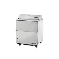 True Mobile Forced-Air Milk Cooler Cart with Dual-Sided Locking Lids, 8-Crate Capacity