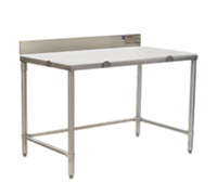 Eagle Group 60-Inch x 24-Inch Poly Top Cutting Table with 4-1/2-Inch Backsplash and Tubular Stainless Base