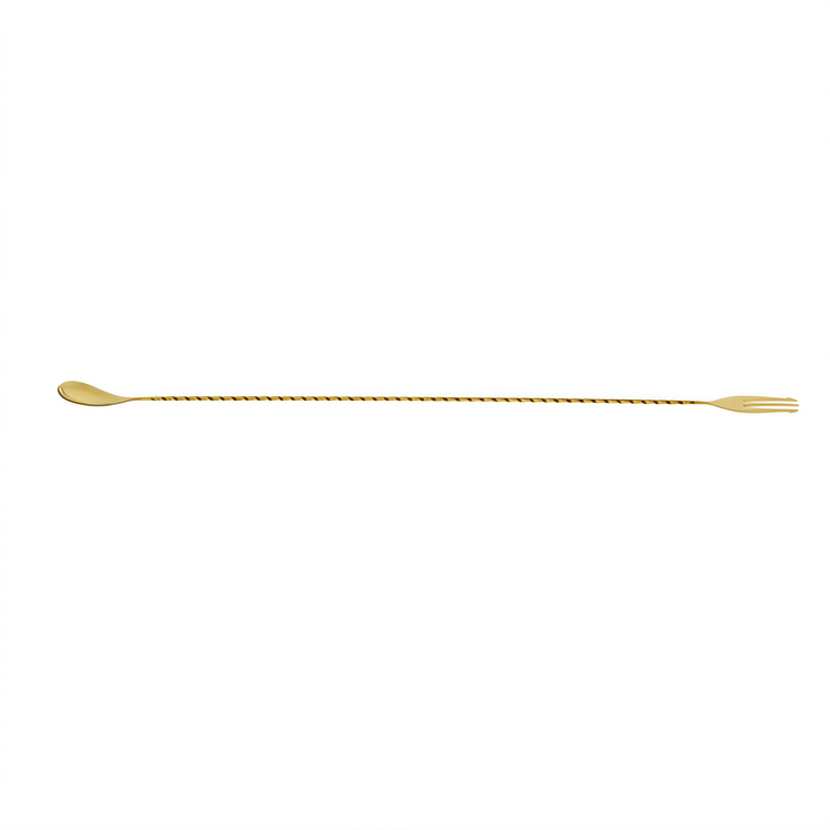 Product image #1 for Barfly 19-5/8-Inch Gold-Plated Bar Spoon with Fork End and Twisted Stem