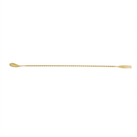 Barfly 19-5/8-Inch Gold-Plated Bar Spoon with Fork End and Twisted Stem