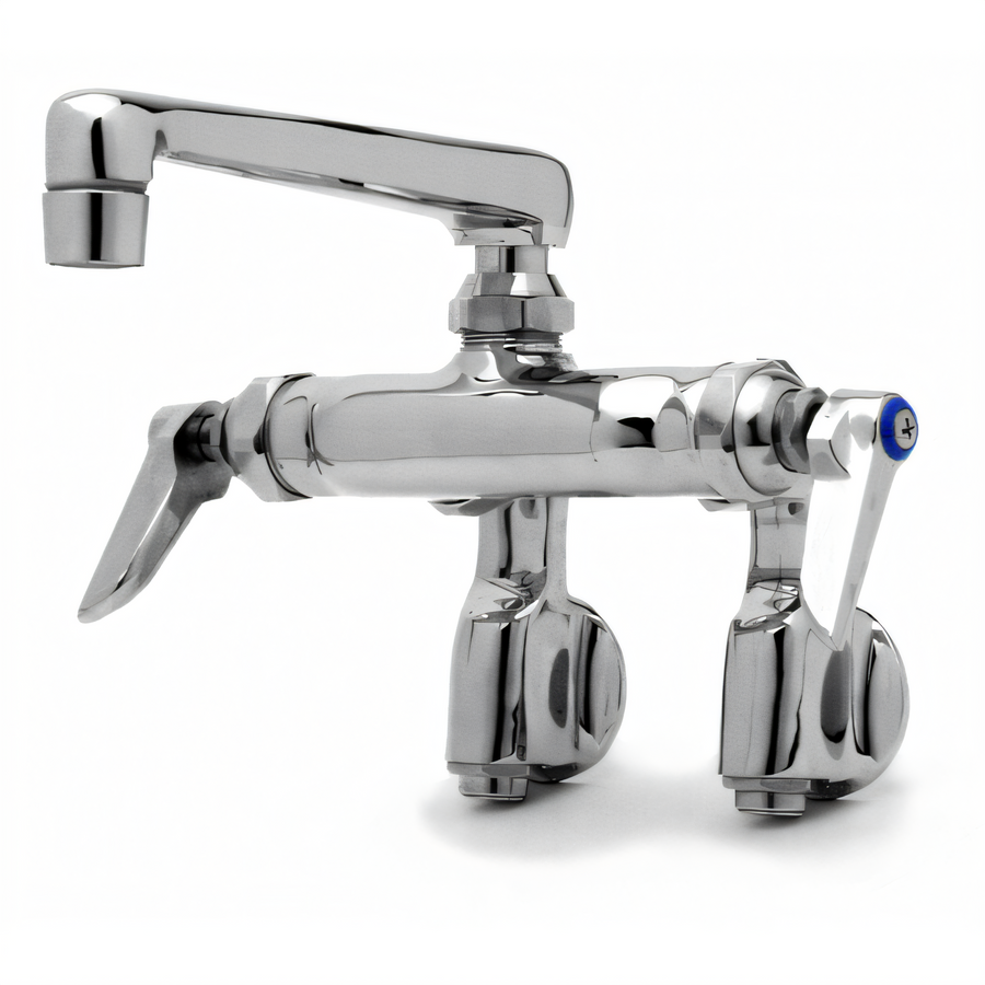 Product image #1 for T&S Brass B-0243 Wall-Mount Sink Mixing Faucet with 6-Inch Cast Swivel Spout and Lever Handles