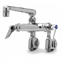 T&S Brass B-0243 Wall-Mount Sink Mixing Faucet with 6-Inch Cast Swivel Spout and Lever Handles