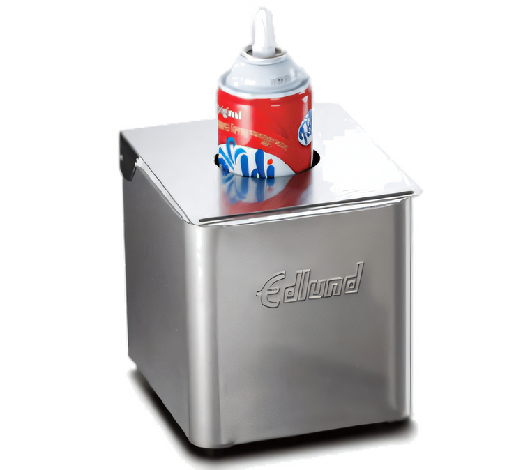 Product image #1 for 1/6 Size Stainless Steel Cold Pan Box with Hinged Lid and Hole, White Insert